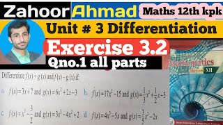 LEC  31  Exercise 32 qno 1 all parts class 12 maths kpk board  exercise 32 class 12 maths kpk [upl. by Anaiuq]