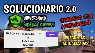 solucionario 20 de la universidad sideral carrion preguntas actualizadas y bien explicadas [upl. by Santiago]