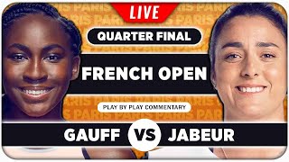 GAUFF vs JABEUR • French Open 2024 QF • LIVE Tennis Watchalong Stream [upl. by Yort166]