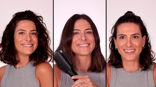 How I style my short curly hair  5 minute frizzy hairstyles [upl. by Jolyn758]