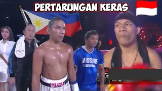 Duel Keras Petinju Indonesia Vs Petinju Filipina Saling Jual Beli Pukulan [upl. by Airretal]