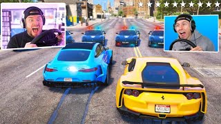 wer ÜBERLEBT LÄNGER 5 STERNE mit LENKRAD in GTA 5 [upl. by Nire]