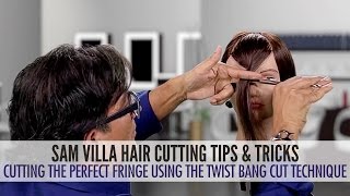 Cutting The Perfect Fringe Using The Twist Bang Cut Technique [upl. by Hewett]