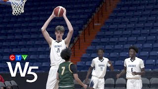 The Tallest Teen on Earth Montreal basketball prospect Olivier Rioux  W5 INVESTIGATION [upl. by Nuahsar]