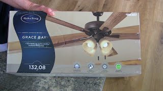 Removing Old Fan amp Installing Harbor Breeze Grace Bay Ceiling Fan Step By Step [upl. by Jermyn]