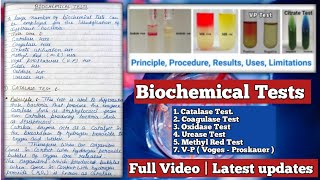 Biochemical Tests  Catalase Coagulase Citrate utilization Indole Oxidase Methyl Red Urease [upl. by Thurston]