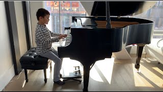 Haslinger Sonatina C Major 2nd movement amp Burgmüller Arabesque Op100 No 2 🎶🎵 6 year old pianist [upl. by Taber174]