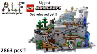 Lego Minecraft 21137 The Mountain Cave  Lego Speed Build Review [upl. by Pavia]