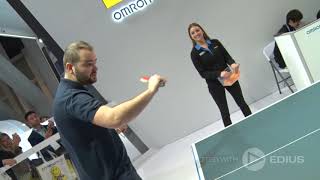 CES 2018 OMRON fait le show au tennis de table [upl. by Ittap795]