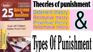 Theories of PunishmentDeterrent Retributive Preventive reformative TYPES OF PUNISHMENT  IPC [upl. by Yrahk395]