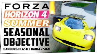 How to 3 STAR BAMBURGH CASTLE DANGER SIGN in FORZA HORIZON 4 [upl. by Pansie]