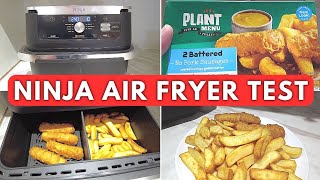 Vegan Battered Sausages and Chips Ninja Air Fryer cooking airfryer ninja [upl. by Amalle]