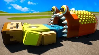 Crazy WORM MONSTER Eats Giant Lego Ragdoll in Brick Rigs Gameplay [upl. by Hodge596]