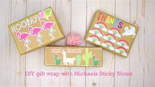 DIY gift wrap with Michaels Story Sticky Notes [upl. by Azerila]