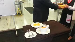 Mango Flambe Tableside gueridon service [upl. by Diandre]