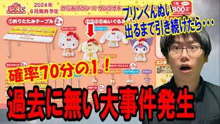 【サンリオくじ】確率70分の1のプリンくんぬい出るまで引いたらまさかすぎる大事件発生！からあげクン×サンリオキャラクターズ当りくじ！【Sanrio一番くじ】 [upl. by Dekow]