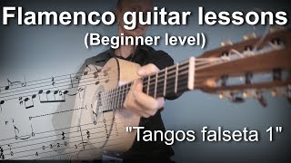 Flamenco guitar lessons  Beginner level  Tangos falseta 1 [upl. by Ruttger478]