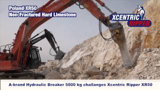 ABrand Hydraulic Breaker 5000kg challenges Xcentric Ripper XR50 Nonfractured hard limestone [upl. by Nahej]