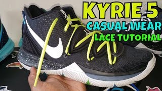 NIKE KYRIE 5 LACE TUTORIAL FOR CASUAL WEAR  LACE SWAP [upl. by Ataynik]