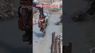 flood control project civilengineer engineering installation sheetpiles [upl. by Sedinoel]