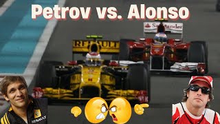 Fernando Alonsos toughest rival Vitaly Petrov 2010 Abu Dhabi [upl. by Aniarrol]