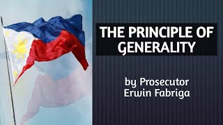 The principle of Generality in Criminal Law [upl. by Liauqram]