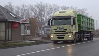 New Iveco Stralis 430 truck flying madly along the highway with a semitrailer wet road [upl. by Semajwerdna917]