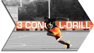 FOOTBALL AGILITY TRAINING L  DRILL 3 CONE [upl. by Tenej]