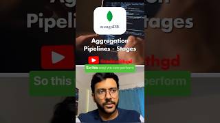 MongoDB aggregation pipeline stages shorts mongodb softwaredeveloper coder [upl. by Mintz]