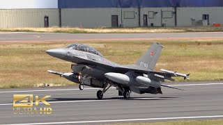 4K General Dynamics F16 Fighting Falcon Danish Air Force ET613 arrival RAF Fairford RIAT 2023 [upl. by Holtz355]