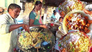 Happy Husband Wife Selling Egg Fried Rice amp Manchurian  30 rs   Tasty Street Food in Bapatla [upl. by Dalenna]