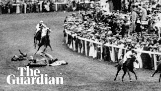 Suffragette Emily Davison knocked down by Kings horse at Epsom [upl. by Chad]