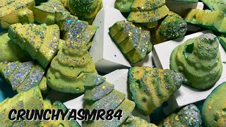 Green Christmas Tree Gym Chalk Crush  ASMR  Collab w crunchystuffasmr  Oddly Satisfying [upl. by Ajup]