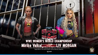 WWE 2K24  Universe Title Match Miriko Valkaiya Vs Liv Morgan Bad Blood  6 Oct 2K24 [upl. by Nohshan]