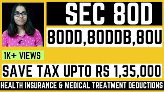 80D Deductions  80DD  80DDB  80U  Tax Benefits on Health Insurance amp Medical Expenditure [upl. by Barron]