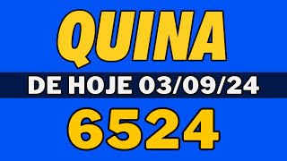 🍀Quina 6524  Resultado Quina 6524  Quina de hoje 6524 030924 [upl. by Eelaras]