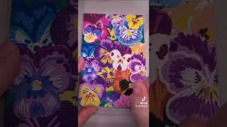 Painting Tiny Flowers using AcrylicMarkers art [upl. by Notnilk]