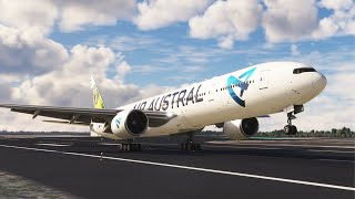 Dangerous Landing of Air Austral Boeing 777 at Djerba–Zarzis International Airport  MFS2020 [upl. by Gunas783]