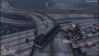 Grand Theft Auto V  NPCs Driving off Overpass 1 [upl. by Adnawt]