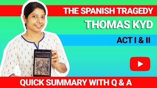 NTAUGC NET ENGLISH 2022 The Spanish Tragedy by Thomas Kyd  Quick summary Questions and Answers [upl. by Sherri400]