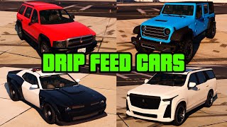 GTA 5  The Chop Shop DLC  ALL Drip Feed Cars Prices amp Real Life Counterparts [upl. by Eidahs]