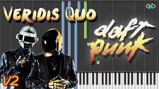 Daft Punk  Veridis Quo  Version 2 Piano Tutorial Synthesia [upl. by Doelling]