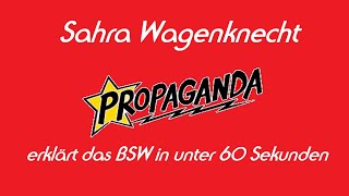 Sahra Wagenknecht erklärt das BSW in unter 60 Sekunden 💥 [upl. by Aicatsal]