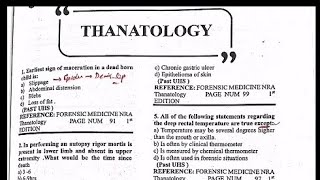 THANATOLOGY  forensic medicine lecture MCQS exam past Paper mcqs UQS [upl. by Allsun]