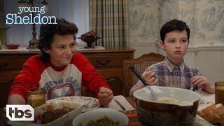 Young Sheldon The Cooper Family Sits Down For Family Dinner Season 1 Episode 1 Clip  TBS [upl. by Carmelo128]