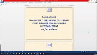 AULA 1  CONCEITO E LEGISLAÇÃO IMPOSTO DE RENDA OPÇÕES BINARIAS [upl. by Azarria]