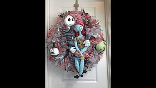 How to make a deco mesh Nightmare before Christmas Wreath [upl. by Hibben618]