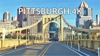 Driving Downtown  Pittsburgh 4K  USA [upl. by Ahsaret]