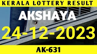 Kerala Lottery Result 24122023 Akshaya Ak631 [upl. by Nirra740]