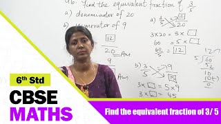 6th Std CBSE Maths Syllabus  Find the equivalent fraction of 3 5  CBSE Maths Part  102 [upl. by Krasnoff]